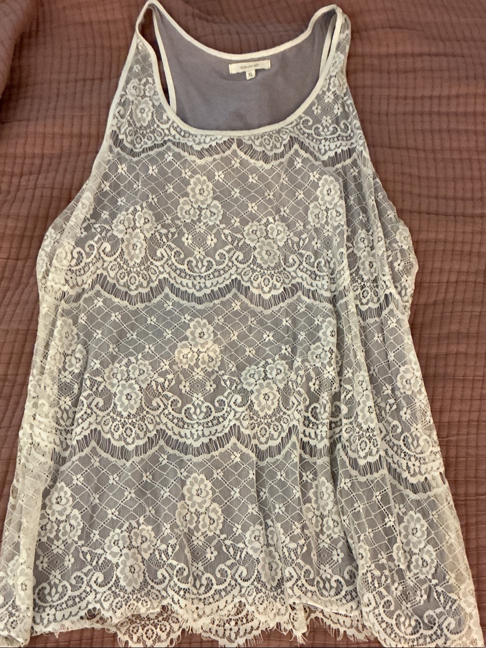 Maurices White Lace Overlay Camisole